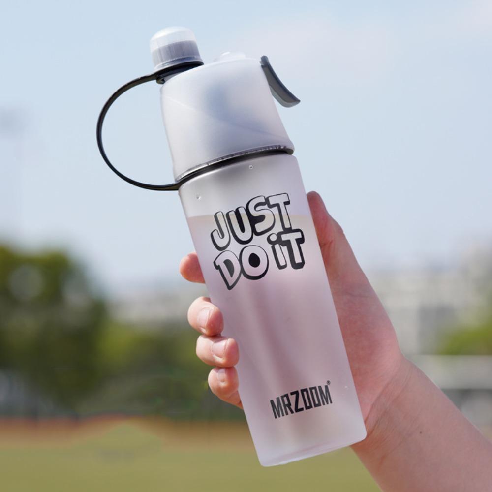600ml Summer Spray Water Cup Mist Spray Sports Plastic Bottle Sports Kettle  Fitness
