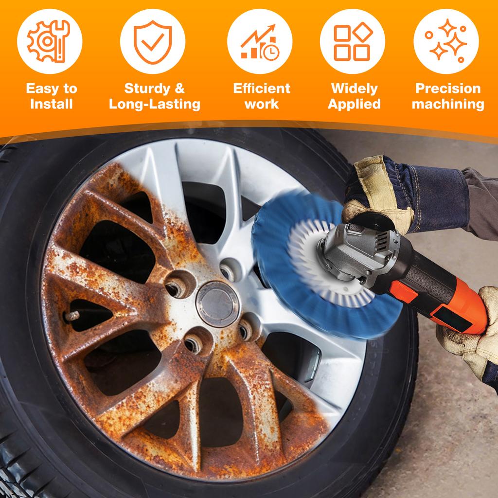 4Pcs 8" Airway Buffing Wheel 5/8 inch Arbor Hole Aluminum Wheel Polishing Kit Polishing Compound Aluminum Metal Polishing Wheel