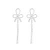 Fashion long fringed bow earrings