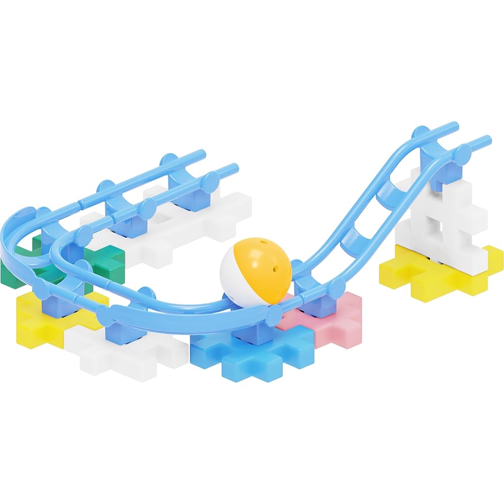 Gakken New Block Rolling Ball and Track Set 13 Pieces 9 Types for Ages 1.5 and Up Educational Toy