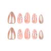 Almond-Shaped Gold Glitter Floral Press-On Nail Art Tips