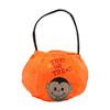 Halloween Trick or Treat Bucket 9.8x5.9 Inch Pumpkin Witch Black Cat Plush Tote