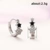 Huitan New Women Star Hoop Earrings with Shiny CZ Delicate Black Star Enamel Circle Earrings Birthday Girl Gift Fashion Zircon