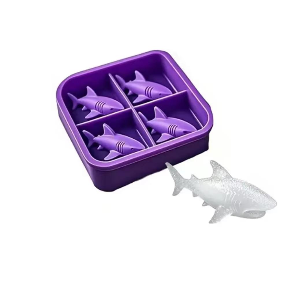 3d Shark Silicone Ice Molds Cute And Easy-Release Silicone Suitable For Whiskey Beer And Juice Bpa-Free