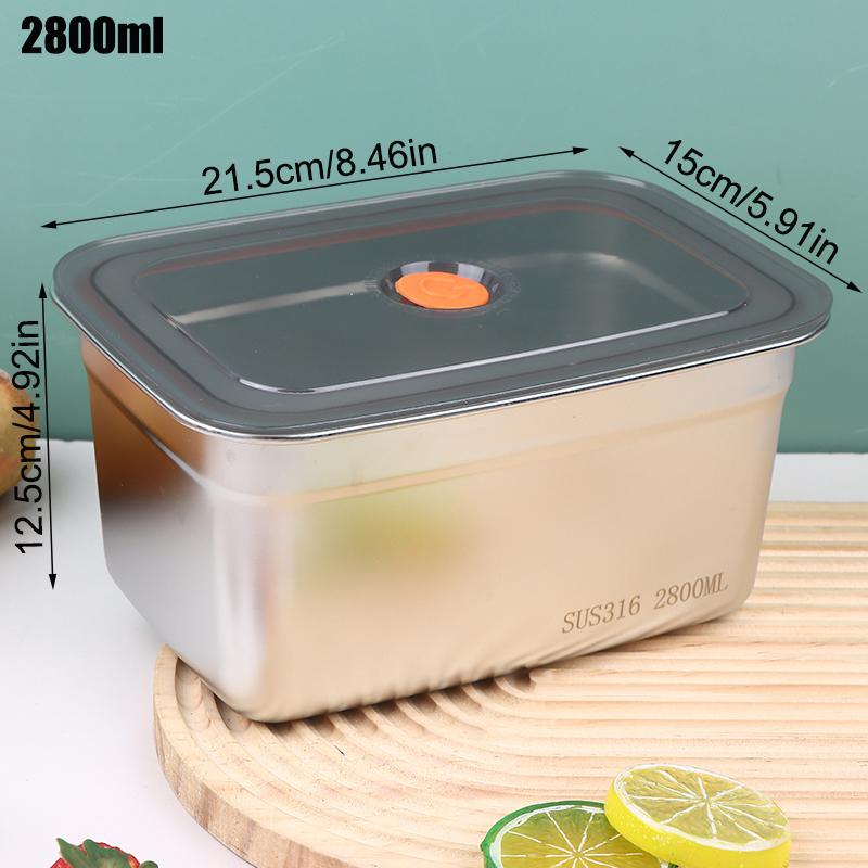 316 Stainless Steel Camping Lunch Box Sealed Leak-proof Bento Box Fresh-Keeping Box For Household Refrigerators Fruit Box