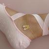 Pink Ballet Shoes Necklace With Diamonds Sweet Craft Vintage Elegant Prom Necklace