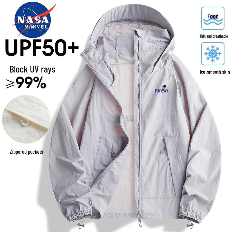 NASA MARVEL Men s Hooded Sun Protection Lightweight Jacket 3XL