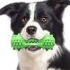 Green Durable Spiky Rubber Dog Chew Toy for Teeth Cleaning