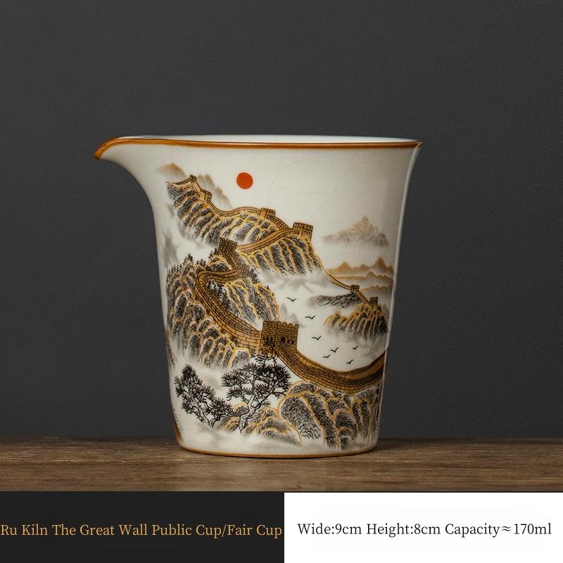 

170ml Ru Kiln The Great Wall Fair Cup Ceramic Household High-end Large Capacity Tea Sea Tea Dispenser Kungfu Tea Set Accessories 200ml