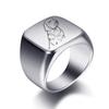 Free Engrave New Silver/Gold/Black/Blue Square Big Width Signet Rings Customized Fashion Finger Men Ring Titanium Steel Jewelry