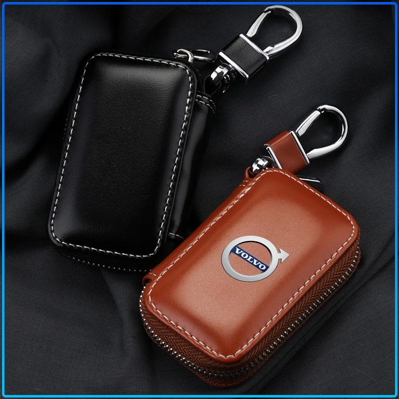 For Volvo XC90 XC60 XC70 XC40 V90 V60 V40 C70 C30 S80 Car Key Holder Pouch Wallet Housekeeper Key Case Mini Card Bag