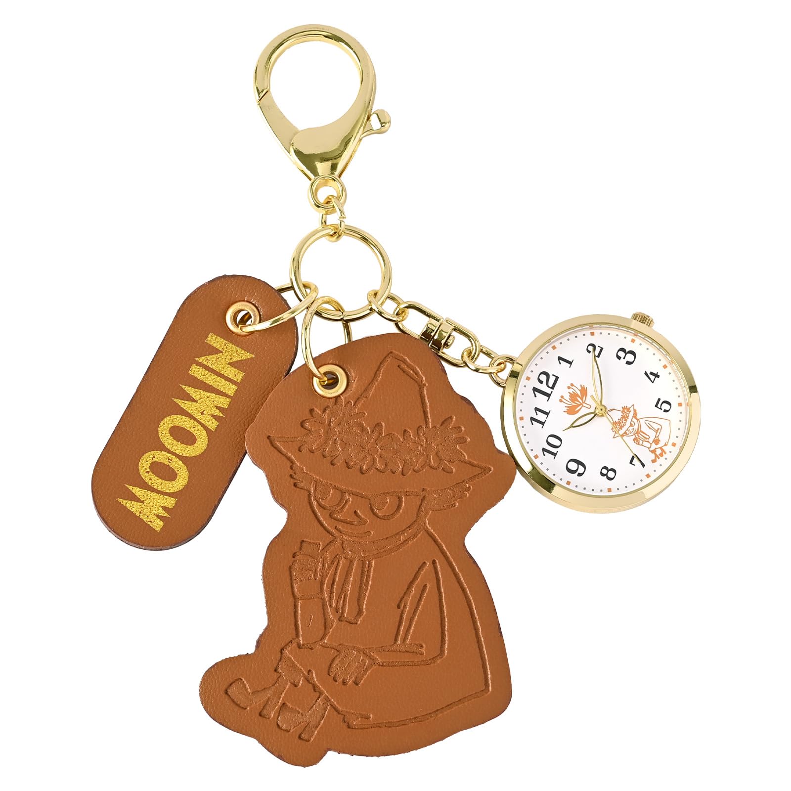 

Fieldwork Women s Analog Pocket Watch Keychain with Moomin Design - Cute Bag Charm with Carabiner - Suitable for Commuting, School, and Business -