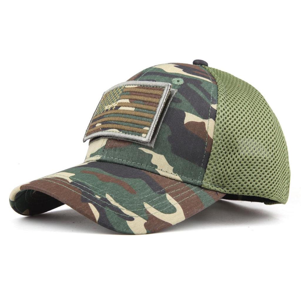Șapcă de baseball tactică de camuflaj cu velcro pentru bărbați cu protecție UV – Design cu steagul american