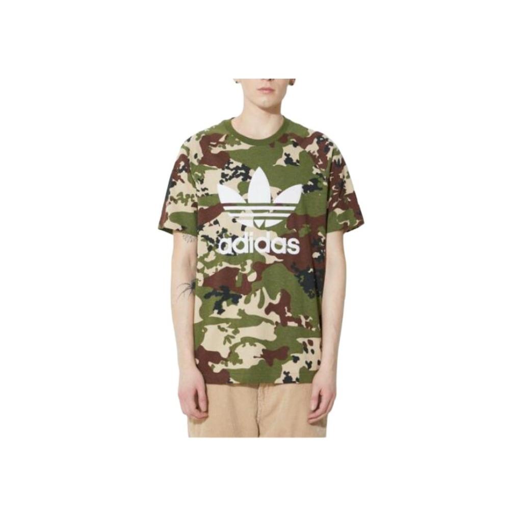 adidas T-shirt Trifoglio Mimetica Pino Selvatico Uomo Streetwear IS0215