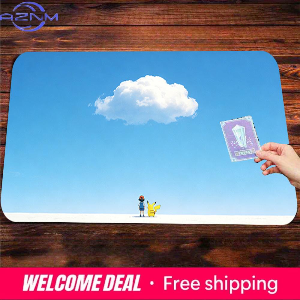 Pokemon Ash Pikachu Blue Sky White Cloud Gaming Mouse Pad NonSlip Desk Mat 30x80x0.2cm