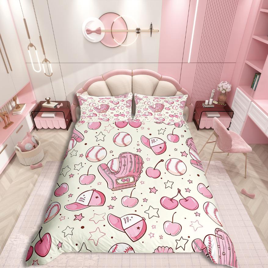 Homewish Cartoon Strawberry Duvet Cover SetGroovy Flower Daisy For Kids Bedding SetFloral Fruit Decor