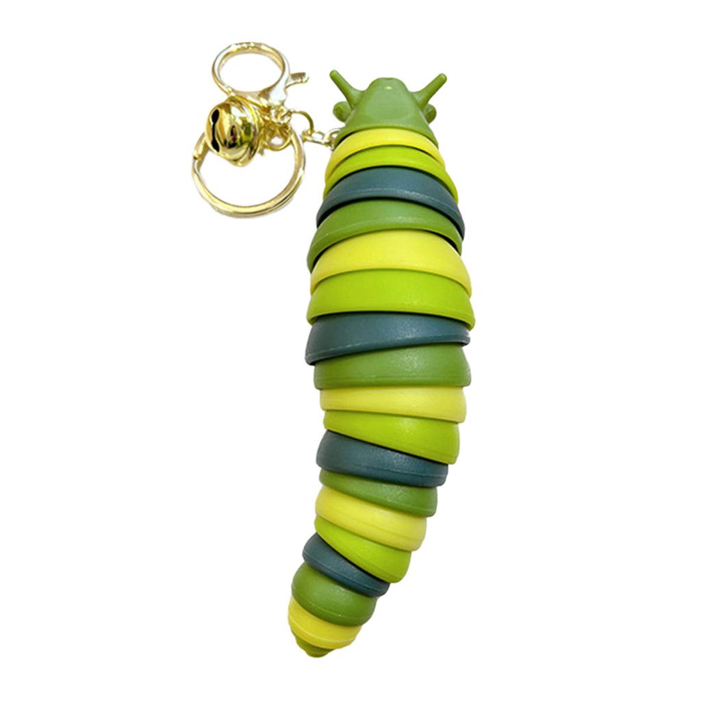 Chaveiro de Plástico Lagartas Fofas e Coloridas Criativo e Desenho Animado Animal Pingente de Decoração de Bolsa