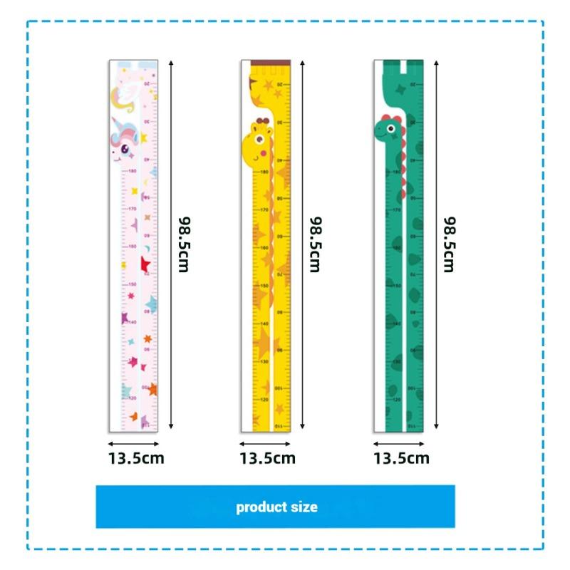 Cute Cartoon Height Sticker Unicorn Dinosaur Giraffe Wall Height Measuring Ruler Stickers For Kids Room Kindergarten Decor