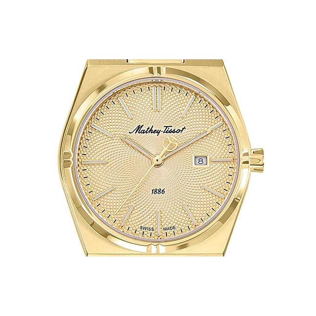 Mathey-Tissot Zeus Damen-Quarzuhr mit goldfarbenem Edelstahl-Zifferblatt und champagnerfarbenem D118PDI