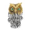 Fashion Vintage Owl Brooch Fringed Metal Men'S Animal Coat Accessories Corsage Clothing Eyebelles