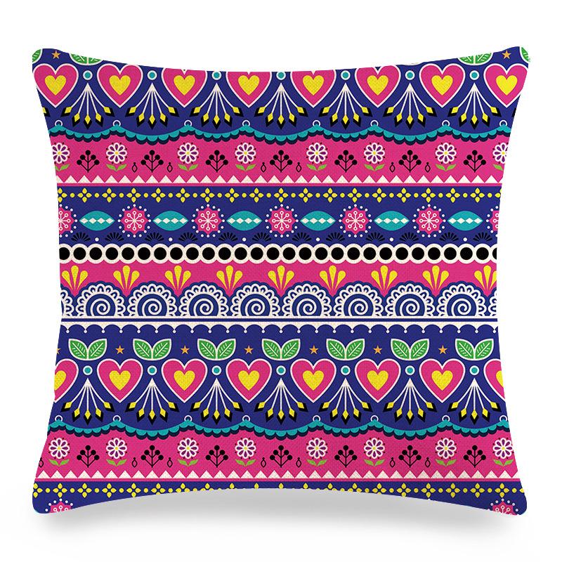 Seamless Lace Ethnic Style Digital Printing Short Plush Pillow Covers For Car Sofa Office Cushion Cover Home Goods 60X60Cm