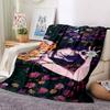 1Pc Floral Fantasy Garden Flannel Blanket, Soft And Comfortable, Casual Warm, Camping Travel, Christmas, Halloween Xmas Gift S1517