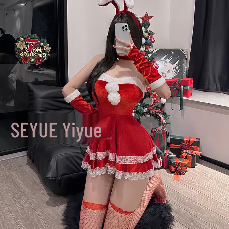 Yi Yue Women's Sexy Christmas Lingerie Costume - Pure Desire Hot Uniform Temptation Set