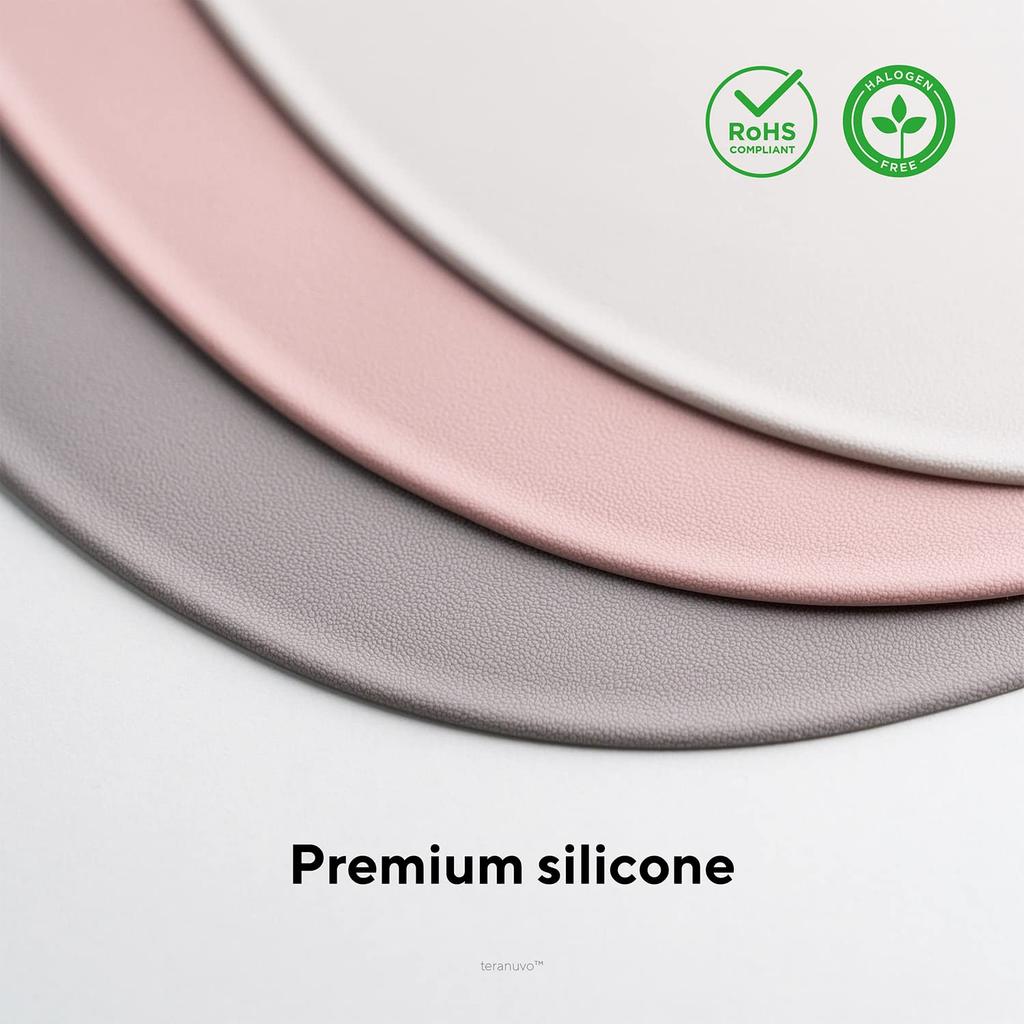 Teranuvo Kiesel Tischsets für Esszimmer Sicheres Silikonmaterial Schlammtische, Wasserdicht, Rutschfest, Langlebig, Ungiftig, (1 Stück, Grau)