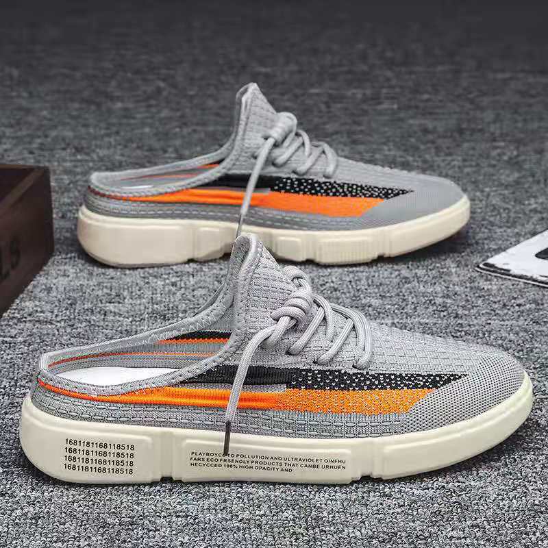 Sommer MeshMode Atmungsaktive Halbslipper für Herren Hohe Qualität Leicht Komfort Baotou Freizeitschuhe Strandspaziergang Outdoor Sneaker