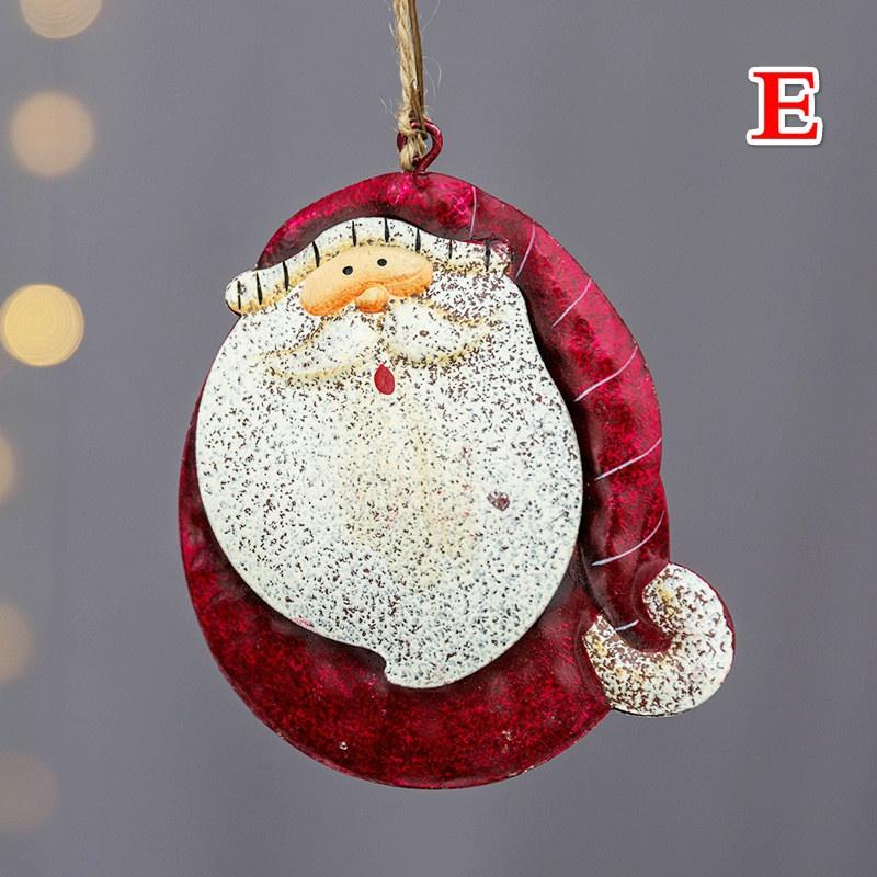 Outdoor Christmas Decorations Christmas Wrought Iron Pendant Santa Claus Snowman Ornament Christmas Tree Decoration Christmas