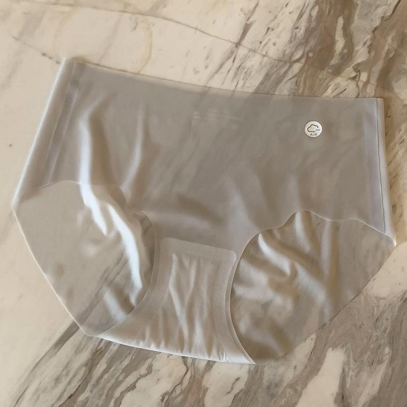 

Летние быстросохнущие трусики без следов женские 3D персиковые бедра дышащие антибактериальные невидимые трусы из ледяного шелка XL светло-серый