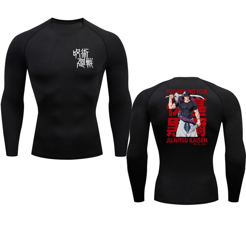 

Аниме Компрессионная футболка Мужская принт дышащая футбольная фитнес обтягивающая спортивная одежда спортивная быстросохнущая рашгард спортивная езда верховая езда M чёрный