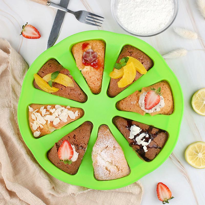 Food-Grade Silicone 8-Cavity Cake Mold - Non-stick & Thickened Pizza Pan