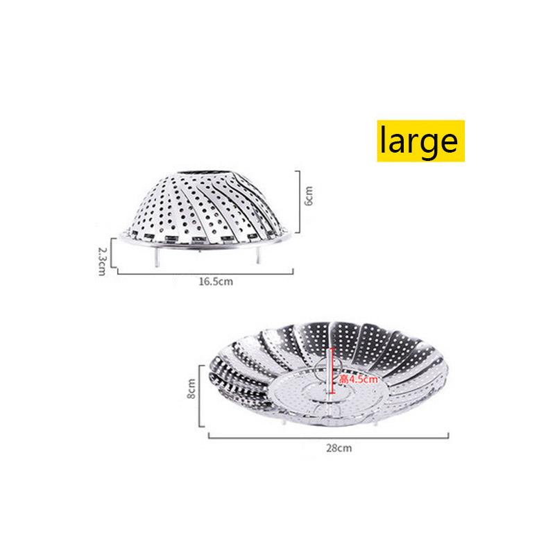 Stainless Steel Folding Steamer Cookware and Utensils for Cooking Steam Vegetable Kitchen Fruit Food Basket Mesh Steamer Rack