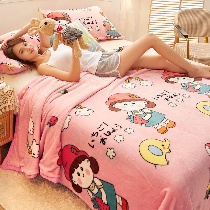 Winter Fluffy Warm Cozy Throw Blankets for Office Siesta Air-Condition Bedspread Thickening Lamb Cashmere Blanket Sofa