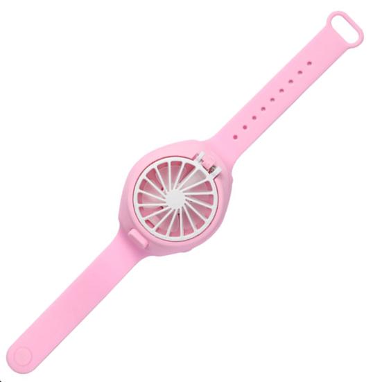 

Модный мини-легкий регулируемый вентилятор для часов, портативный розовый
