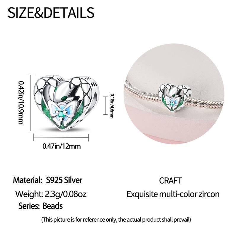 Charms Original Copper Green Snake-Fruit Plant Beads Fit Bracelet Diy Fine Gift Women Delicate Jewelry Accessory