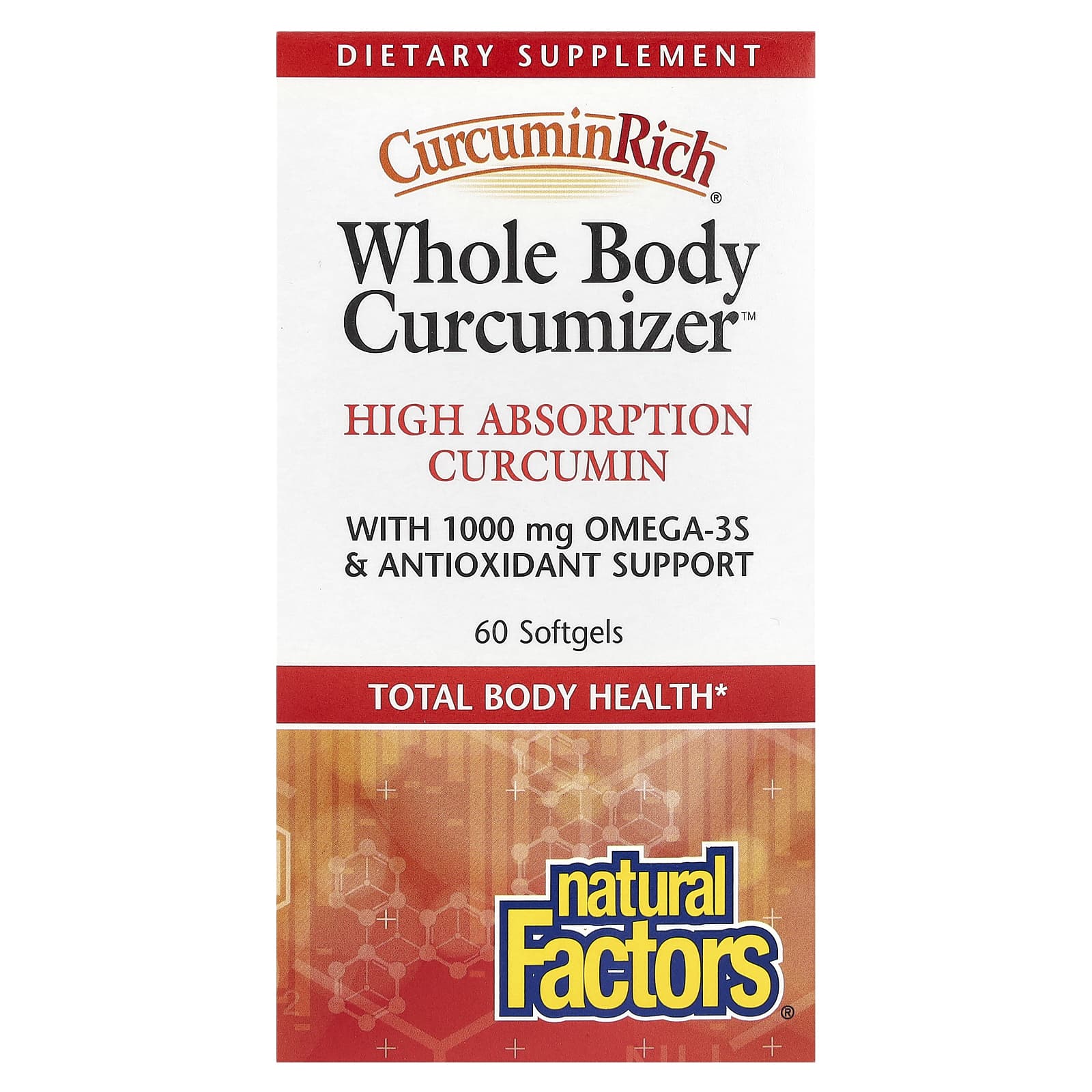

Natural Factors, CurcuminRich, Оптимізатор для всього тіла, 60 м’яких капсул