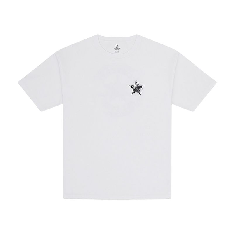 New Converse SS25 T Shirt Unisex White 10028730-A01