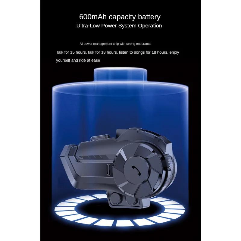 Motorcycle Helmet Headset 800m Double Bluetooth Intercom Suitable for Riding Communication Motorcycle Stereo Intercom