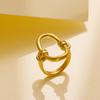 Japan and Korea Simple Hollow Oval Knot Ring Women's Personality Fashion Stainless Steel Ring Titanium Steel Geometric Accessories
