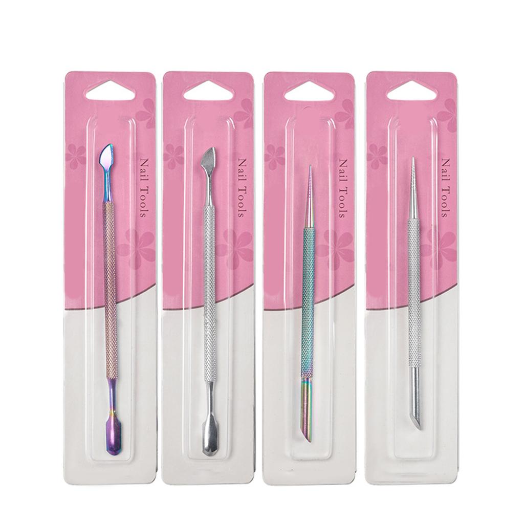 Cuticle Pusher with 2 End Cuticle Cleaner Nail Cuticle Remover Nail Cuticle Trimmer Stainless Steel Manicures Tool