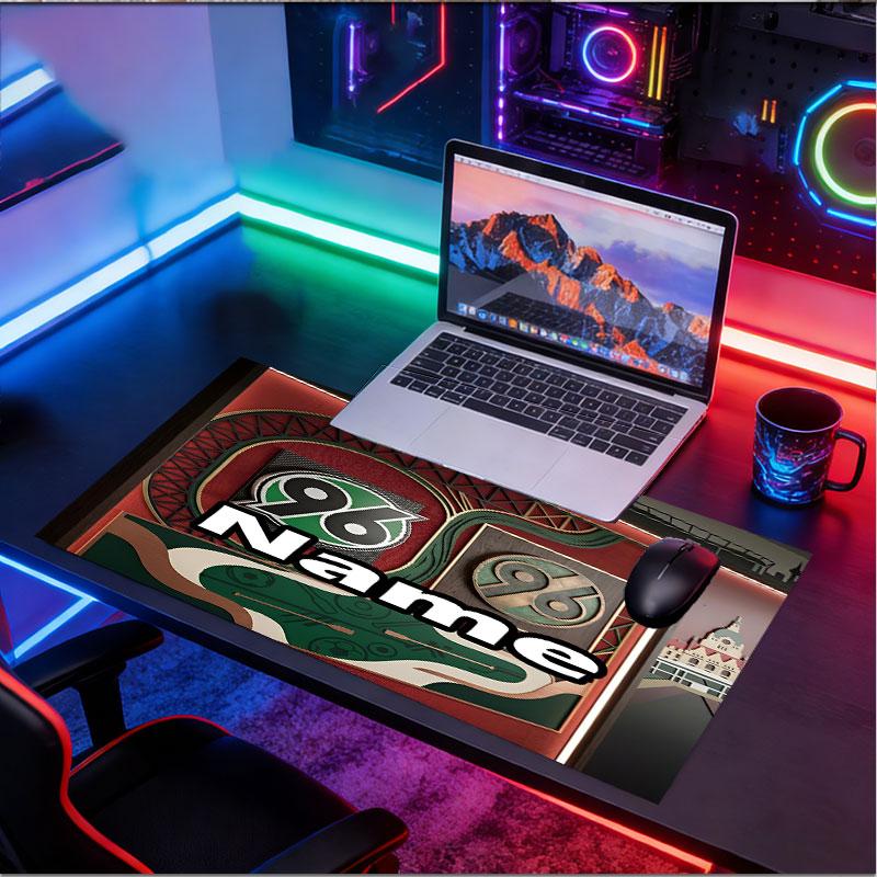 Custom Name Personalized Hannover 96 Football Pattern Mousepad, Laptop PC Desk Mat, Decorative Desk Mat for Home Keyboard Pad Gift