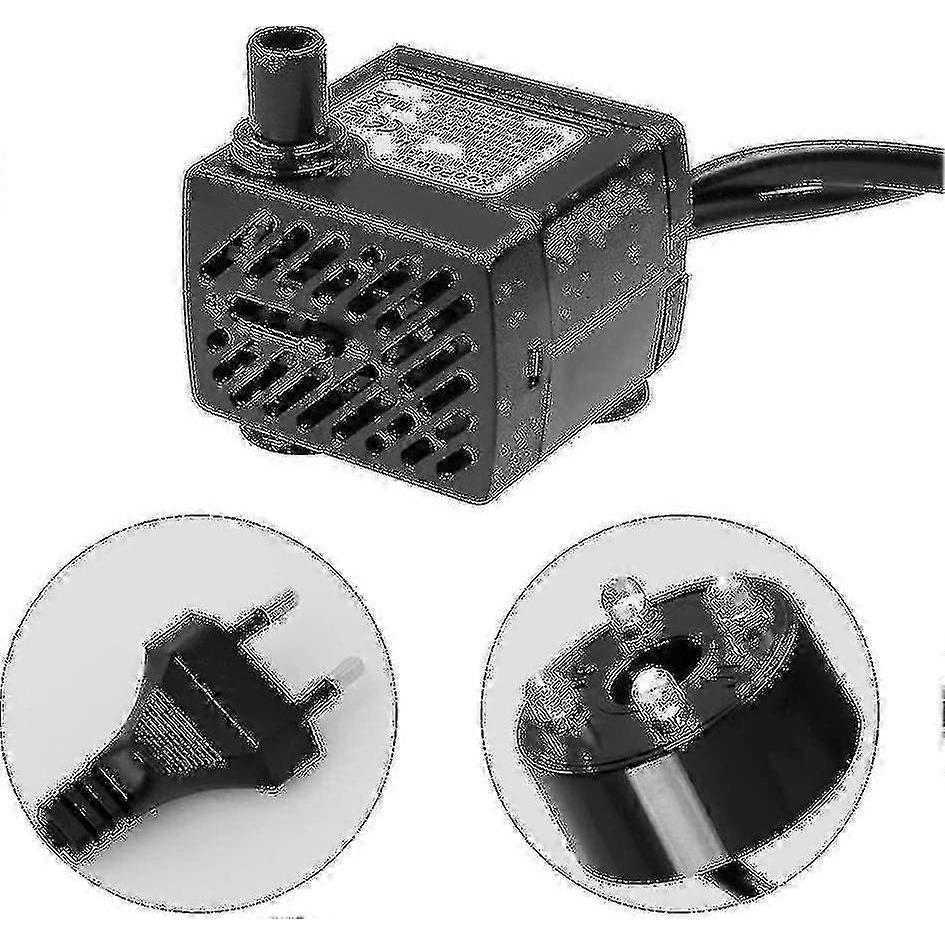 Mini Water Pump With Led, 180l/h, 3w, Small Fish Tank, Garden, Well, Garden Pond, Water Fountain Pump - R