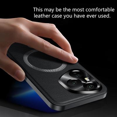Leather Texture For Magsafe Magnetic Case For Honor 400 300 200 100 Magic X70 X60 X9C 8 7 6 5 Pro Ultra Camera Protection Cover