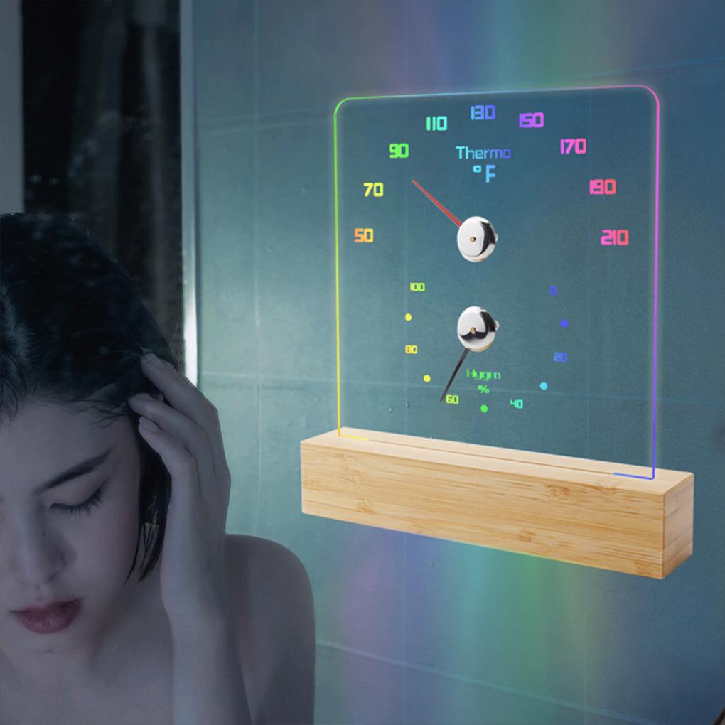 2-in-1 Innen-Holz-Thermo-Hygrometer Thermometer Hygrometer Dampfbad Saunaraum Zubehör