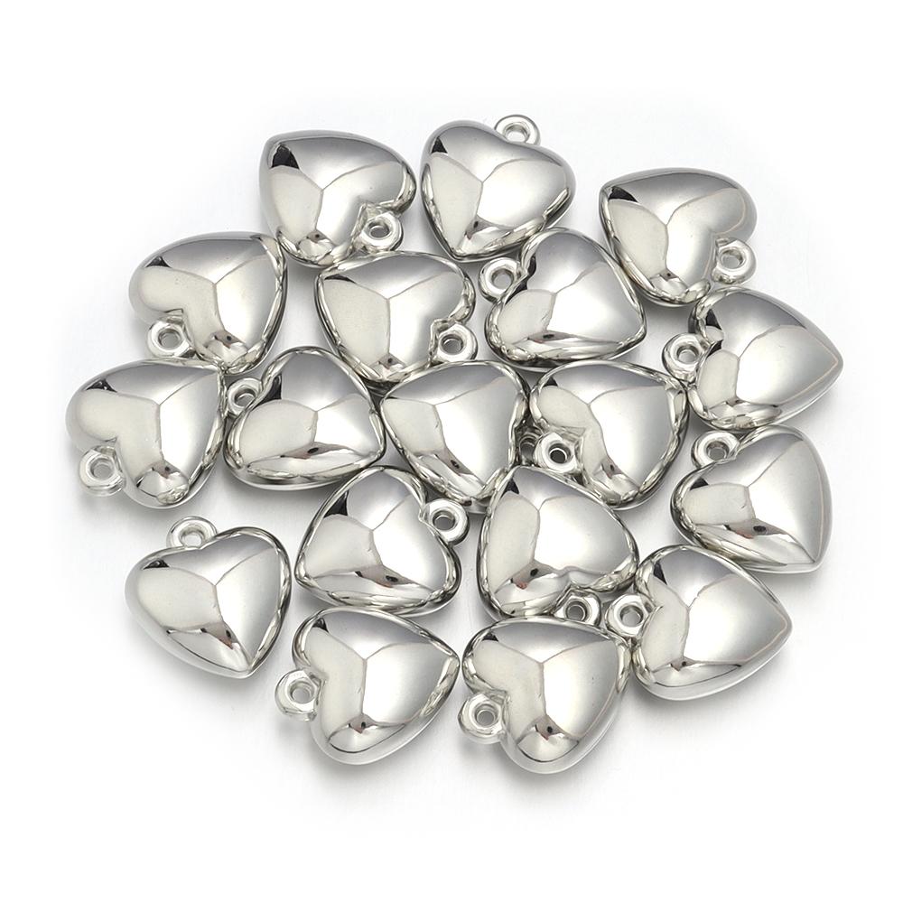 20pcs/lot Multisize Heart Shape CCB Pendants Jewelry Making Charms For DIY Fashion Women Earrings Necklace Accessories Wholesale