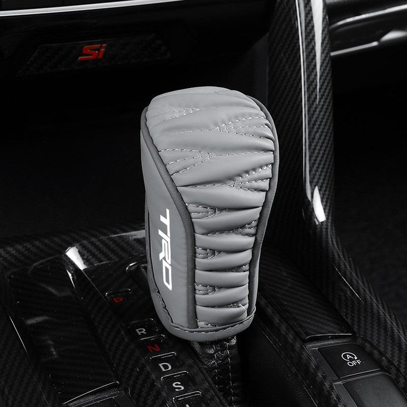 Car Gear Shift Protector Cover Leather Car Shift Knob Cover For Toyota C-HR Camry TRD Crown GR Yaris RAV4 Mirai Prius Accessory