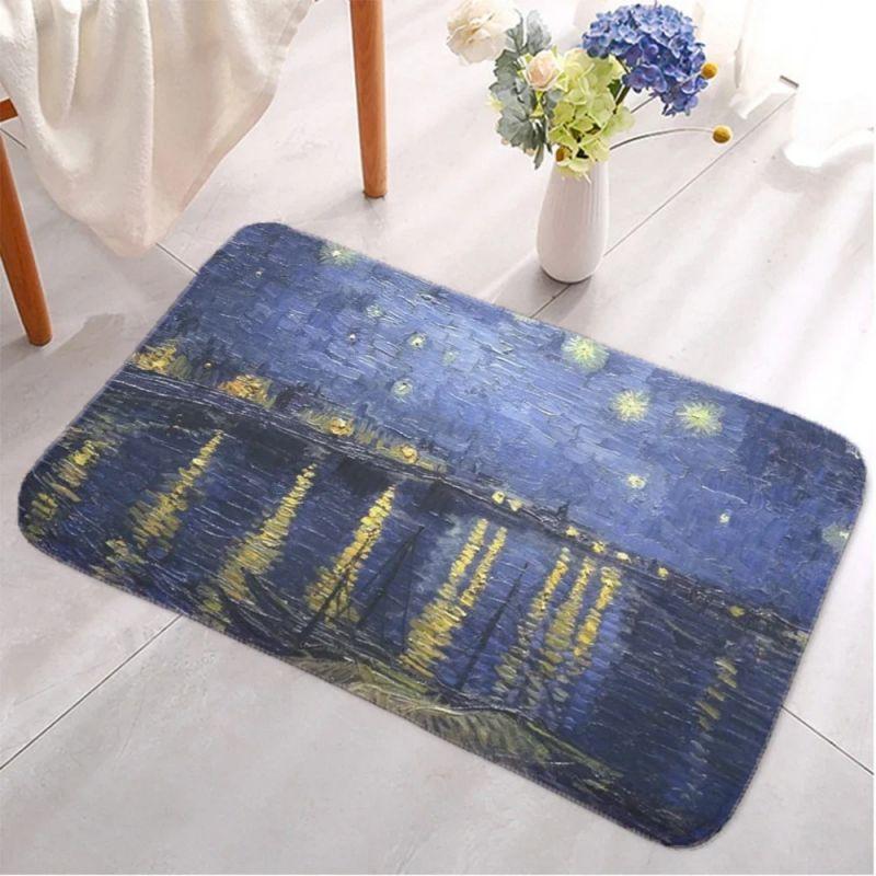 Van Gogh Mat Oil Painting Entrance Doormat for House Indoor Non-slip Home Area Floor Soft Carpet Washable Bathroom Bedroom Rug
