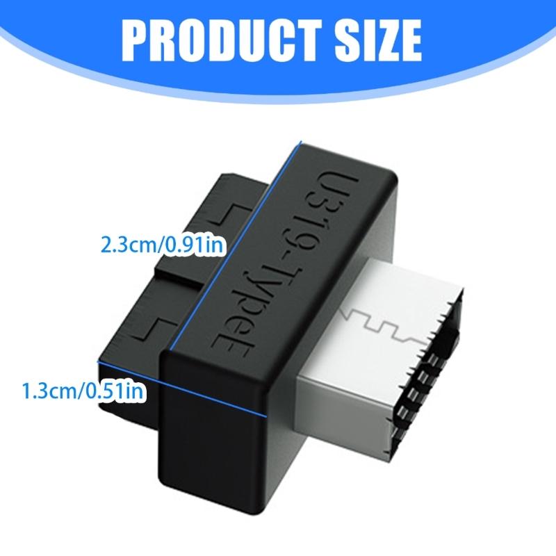 Toolless Installation USB3.0 Converters for 19Pin and 20Pin to Type E ABS Metal Build Fast 5Gbps Data Transfer for Enhances Compatibility